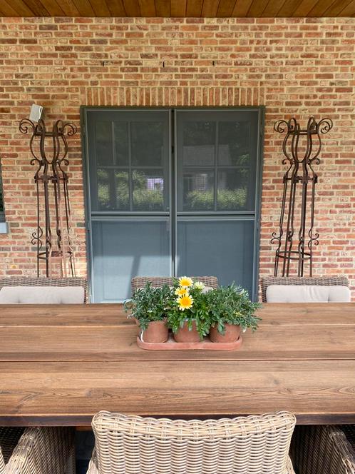Smeedijzeren bloemenstaanders, Tuin en Terras, Bloembakken en Plantenbakken, Gebruikt, Ophalen