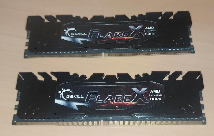 (2x) G.SKILL FlareX  DDR4 16GB 3200, Informatique & Logiciels, Mémoire RAM, Utilisé, Desktop, 32 GB, DDR4, Enlèvement ou Envoi