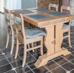 Massief eiken tafel - landelijke hoeve stijl, Huis en Inrichting, Tafels | Eettafels, Ophalen, Eikenhout, 50 tot 100 cm, Zo goed als nieuw