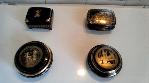 4 Sieradendoosjes Grieks keramiek 24k gold, Antiek en Kunst, Antiek | Zilver en Goud, Goud, Ophalen of Verzenden
