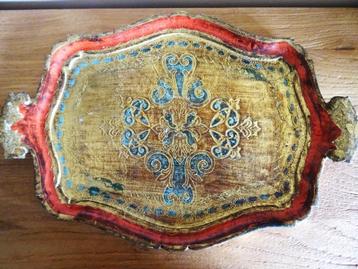 Prachtig vintage florentijns dienblad, 49,5 x 33 cm beschikbaar voor biedingen