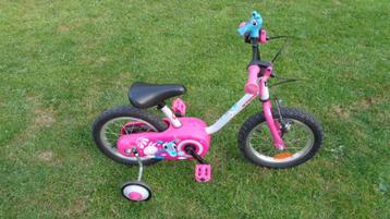 roze fiets met steunwielen 14 inch beschikbaar voor biedingen