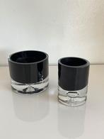 Kaarshouder zwart, glas, rond. 2 stuks., Ophalen, Overige materialen, Gebruikt, Zwart