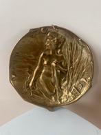 Erotische scène bronzen plaquette, Antiek en Kunst, Brons