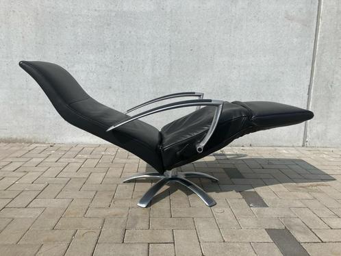 Jori Brainbuilder relax in zwart leder. Perfecte staat!, Huis en Inrichting, Fauteuils, Zo goed als nieuw, Ophalen of Verzenden