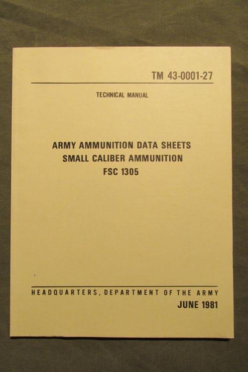 TM 43-0001-27 - Technical Manual 'Army Ammunition Data Sheet, Collections, Objets militaires | Général, Envoi