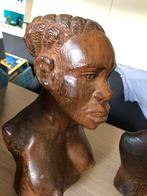 Sculpture vintage d'une tête Africaine en bois Wengé, 1960, Antiquités & Art