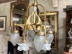 Art nouveau kroonluchter brons. Verguld., Antiek en Kunst, Ophalen