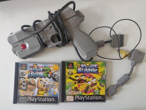 Point Blank 1 & 2 PS1, met G-con45, Games en Spelcomputers, Games | Sony PlayStation 1, Zo goed als nieuw, Shooter, 2 spelers