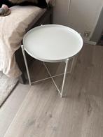 Witte bijzettafel, Huis en Inrichting, Minder dan 45 cm, Metaal of Aluminium, Rond, Ophalen of Verzenden