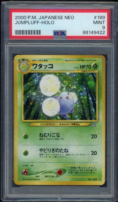 Jumpluff Holo PSA 9 - #189 - Neo 2000 japonais, Hobby & Loisirs créatifs, Jeux de cartes à collectionner | Pokémon, Comme neuf