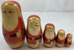Matroesjka kerstman 5-delige set hout handgeschilderd USSR, Diversen, Verzenden, Zo goed als nieuw
