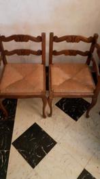 2 antieke hoekstoelen met   zitting in riet, Antiek en Kunst, Ophalen