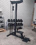 Barbarian line 2.0 lat en low pulley station + Row Seat, Sport en Fitness, Ophalen, Zo goed als nieuw, Halterschijven