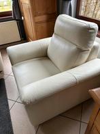 Canapé 1 place cuir blanc Poltronesofá, Huis en Inrichting, Zetels | Zetels en Chaises Longues, Ophalen, Zo goed als nieuw, Leer