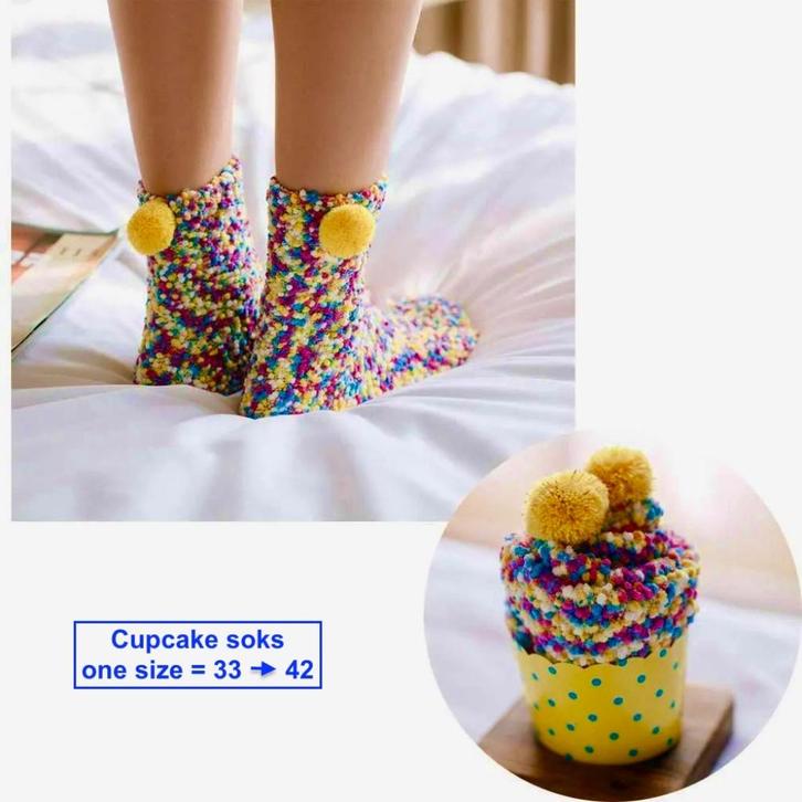 Set van 2 “cupcake” sokken - maat "one size" - nieuw/verpakt, Kleding | Dames, Overige Dameskleding, Nieuw, Ophalen of Verzenden