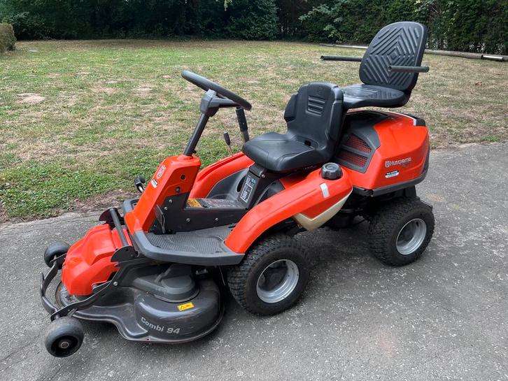 Zitmaaier Husqvarna R 214TC, Tuin en Terras, Zitmaaiers, Gebruikt, 90 tot 120 cm, Elektrische starter, Mulchfunctie, Versnellingen