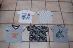 Set van 5 T-shirts voor babyjongens met korte mouwen T80 cm, Gebruikt, Ophalen of Verzenden, Jongetje, Diverses