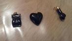 lot bijoux collier, pendentif, broches, bague.., Handtassen en Accessoires, Armbanden, Ophalen of Verzenden, Zwart, Hout