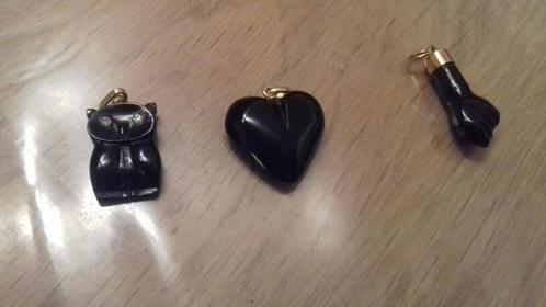 lot bijoux collier, pendentif, broches, bague.., Handtassen en Accessoires, Armbanden, Hout, Zwart, Ophalen of Verzenden