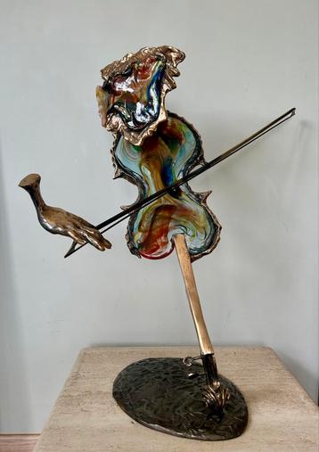 Belle sculpture en bronze et pâte de verre - Yves Lohe, Enlèvement