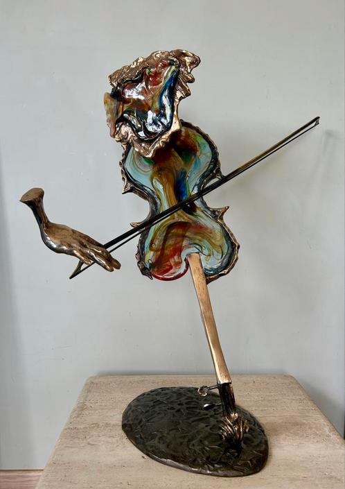 Prachtig kunstwerk in brons en glaspasta - Yves Lohe, Antiek en Kunst, Kunst | Designobjecten, Ophalen