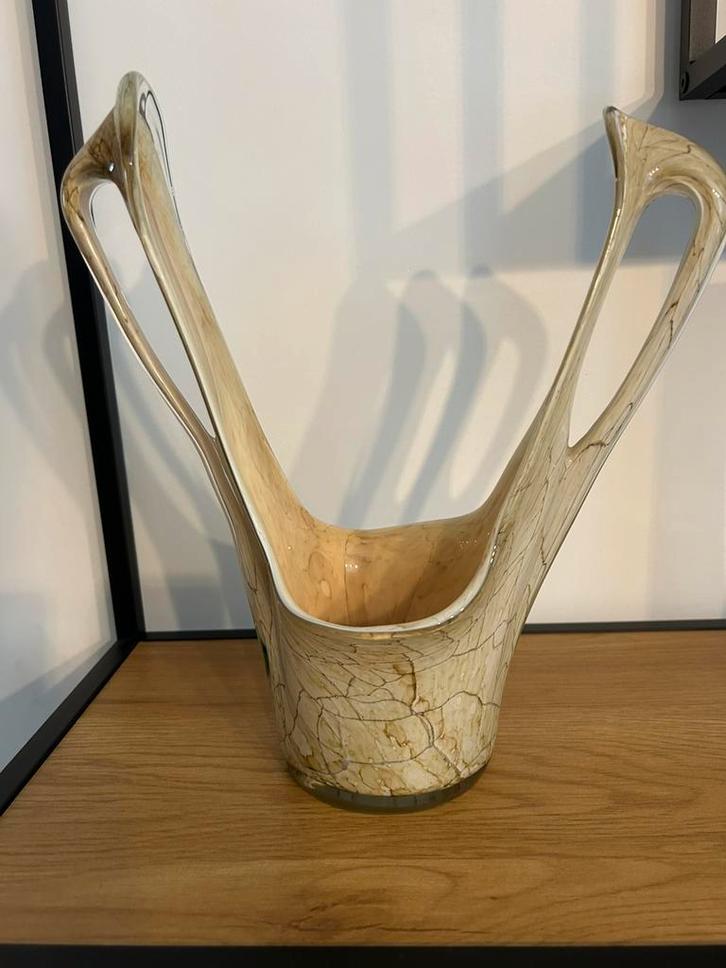 Handgeblazen kunstof glazen vaas van Jozefina Makora KROSNO, Antiek en Kunst, Antiek | Vazen, Ophalen of Verzenden