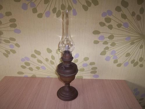 Oeroude koperen olielamp - Hoogte 49 cm, Antiek en Kunst, Antiek | Brons en Koper, Koper, Ophalen of Verzenden
