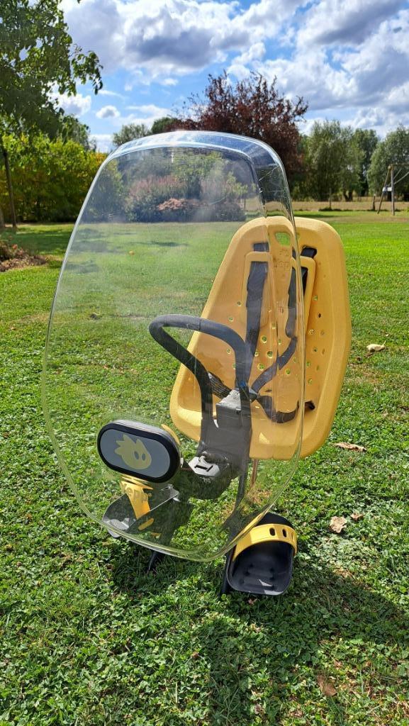 Yepp Thule mini geel - fietsstoeltje + windscherm, Fietsen en Brommers, Fietsaccessoires | Fietsstoeltjes, Zo goed als nieuw, Voorzitje