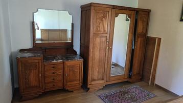 Oude eiken slaapkamer met twijfelaar, Antiek en Kunst, Ophalen
