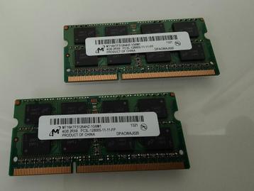 8GB Geheugen (2x 4GB PC3 12800S) voor Laptop of All-In-OnePC