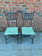 2 smeedijzeren tuinstoelen, Ophalen, Gebruikt