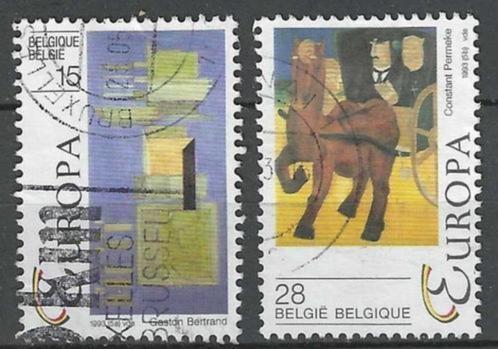 Belgie 1993 - Yvert/OBP 2501-2502 - Europa - Kunst (ST), Timbres & Monnaies, Timbres | Europe | Belgique, Affranchi, Europe, Envoi
