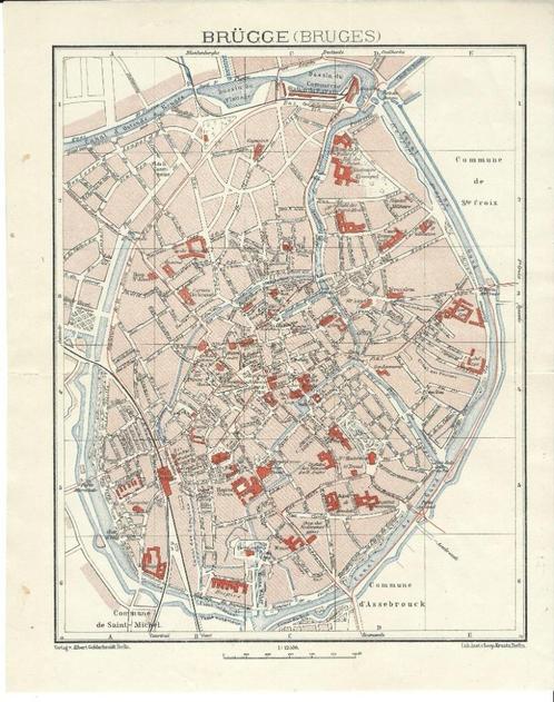 1914 - Brugge stadsplan, Boeken, Atlassen en Landkaarten, België, Verzenden