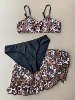Bikini set met rokje leopard 152-158, Meisje, Ophalen of Verzenden, Sport- of Zwemkleding, Zo goed als nieuw
