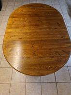 Massief eiken eetkamertafel ovaal – klassiek model, Ophalen, Gebruikt, 100 tot 150 cm, Eikenhout