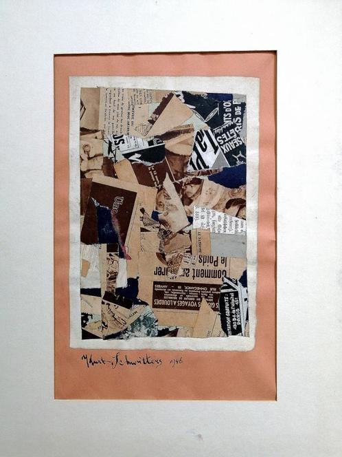 Kurt Schwitters '49  "Collage ""  20 x 32/5 cm, Antiek en Kunst, Kunst | Schilderijen | Modern, Verzenden