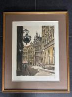 Stadszicht Brussel, Antiek en Kunst, Kunst | Etsen en Gravures, Ophalen