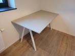 Bureau blanc avec plateau beige Ikea Trotten 160x80 cm, Comme neuf, Enlèvement, Bureau