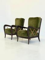 Paolo Buffa Italiaanse Art Deco Fauteuils, Huis en Inrichting, Fauteuils, Ophalen, Hout, Art deco, Minder dan 75 cm