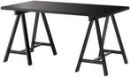 2x IKEA LINNMON tafelblad – zwartbruin 200x60 cm, Ophalen, Zo goed als nieuw, Bureau
