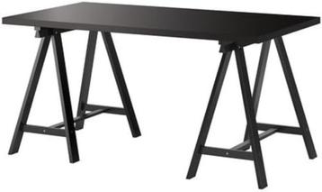 2x IKEA LINNMON tafelblad – zwartbruin 20060 cm beschikbaar voor biedingen