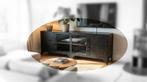 Buffet Bas / Meuble TV Design Industriel – Métal Noir, Maison & Meubles, Armoires | Buffets, 25 à 50 cm, Avec porte(s), Verre