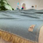 Alpaca Wol Dekentje Lichtblau 200x140cm Sofadeken uit Peru, Huis en Inrichting, Woonaccessoires | Plaids en Woondekens, Verzenden