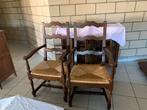 Chaises avec accoudoirs en chêne Français, Maison & Meubles, Chaises, Comme neuf, Enlèvement, Deux, Brun