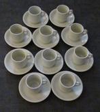 10 x Mokka / Koffie tasjes met schoteltjes, Comme neuf, Tasse(s) et/ou soucoupe(s), Uni, Céramique