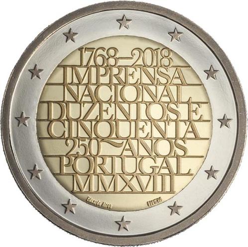 2 euro Portugal 2018 - 250 jaar Nationale Drukkerij INCM UNC, Postzegels en Munten, Munten | Europa | Euromunten, Losse munt, 2 euro