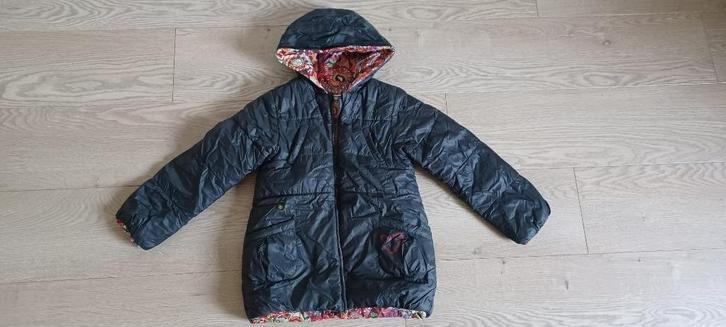 Omkeerbare jas maat 116 - meisjes, Enfants & Bébés, Vêtements enfant | Taille 116, Comme neuf, Fille, Manteau, Enlèvement ou Envoi