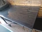Tuintafel met veiligheidsglas 150 x 90 cm in perfecte staat, Ophalen, Zo goed als nieuw, Rechthoekig, Metaal