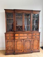 Klassiek massieve vitrinekast, Huis en Inrichting, Kasten | Buffetkasten, Ophalen, Gebruikt, Met deur(en), 150 tot 200 cm